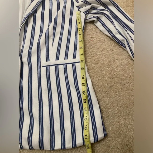 Halogen Blue & White Striped Blazer, Business Casual, Women’s, Size Large - Picture 7 of 7
